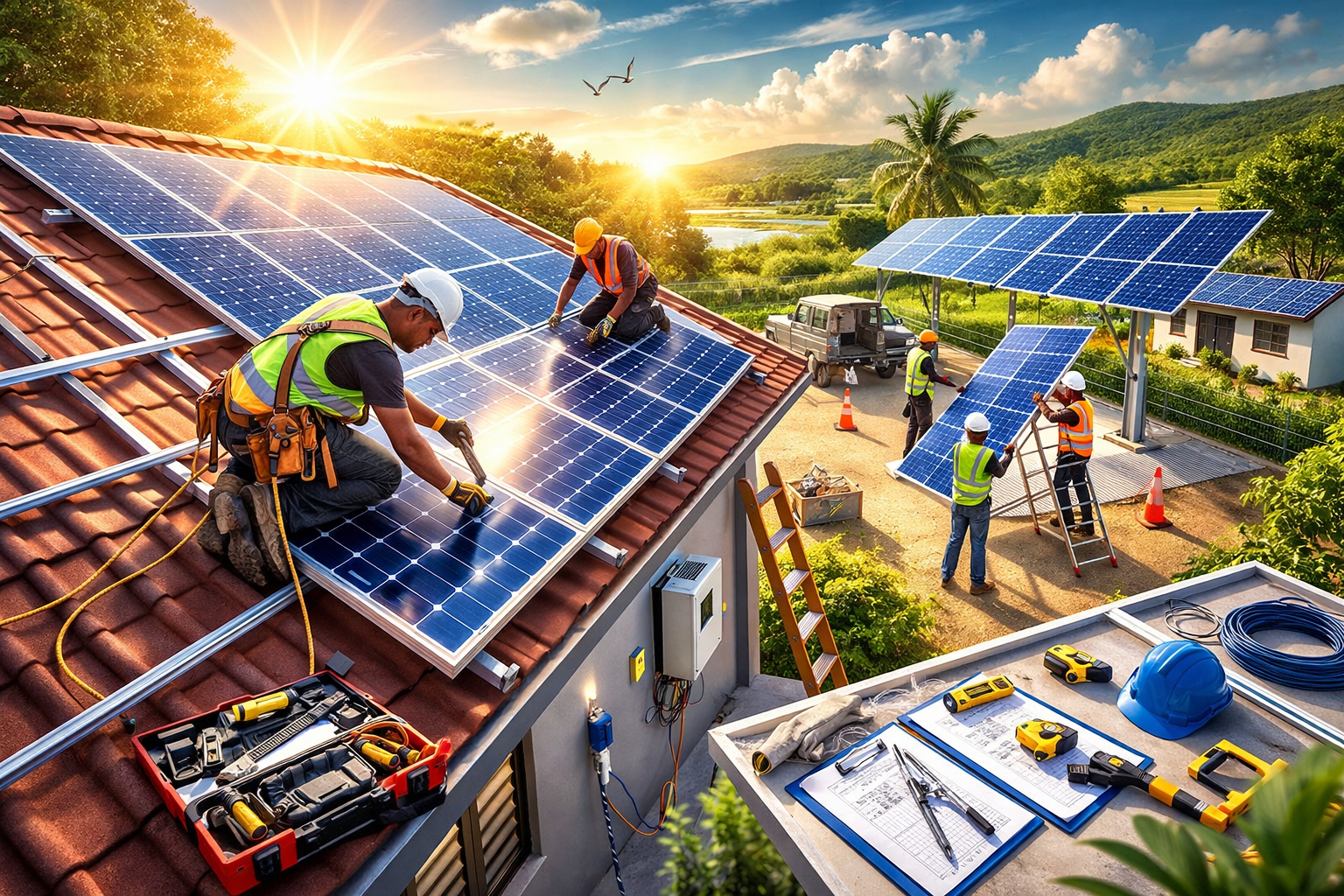 Installatie zonnepanelen